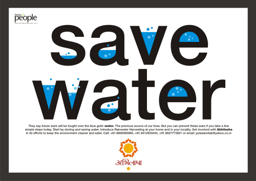 Save Water Poster of Abhilasha: Voluntary Action for Sustainability